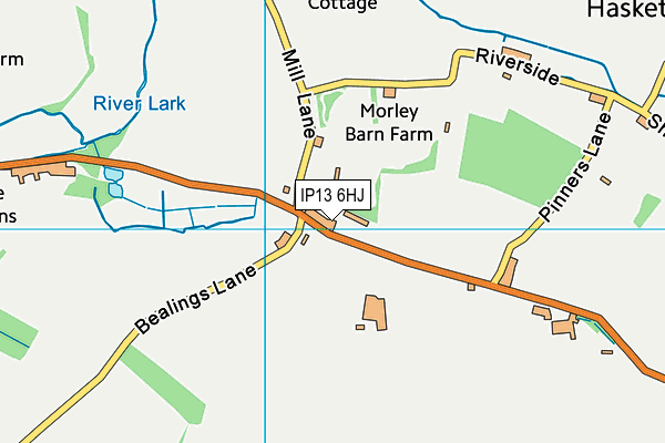 IP13 6HJ map - OS VectorMap District (Ordnance Survey)