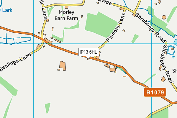 IP13 6HL map - OS VectorMap District (Ordnance Survey)