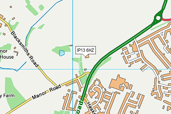 IP13 6HZ map - OS VectorMap District (Ordnance Survey)