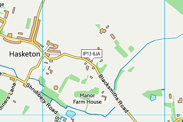 IP13 6JA map - OS VectorMap District (Ordnance Survey)