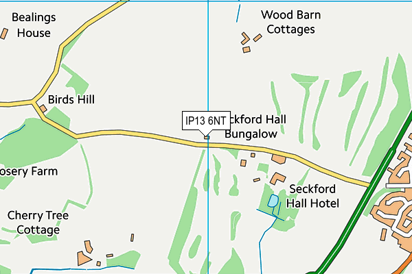 Seckford Golf Club map (IP13 6NT) - OS VectorMap District (Ordnance Survey)