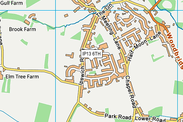 IP13 6TH map - OS VectorMap District (Ordnance Survey)