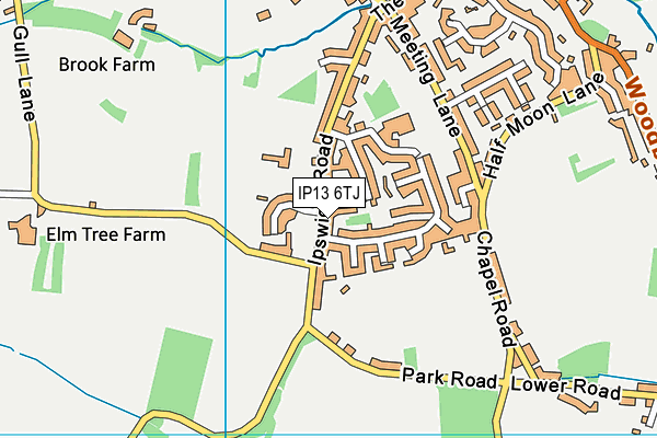 Grundisburgh Playing Field map (IP13 6TJ) - OS VectorMap District (Ordnance Survey)