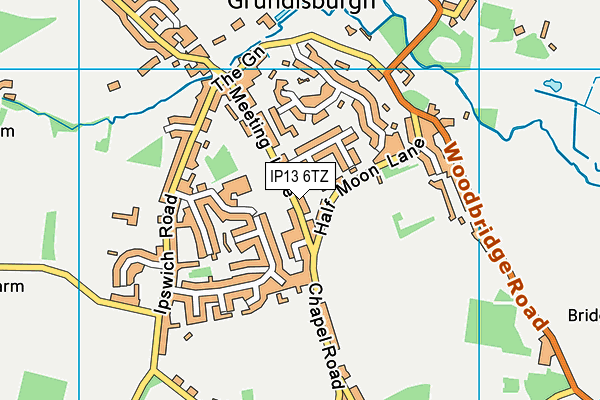 IP13 6TZ map - OS VectorMap District (Ordnance Survey)