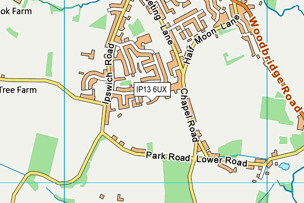 IP13 6UX map - OS VectorMap District (Ordnance Survey)