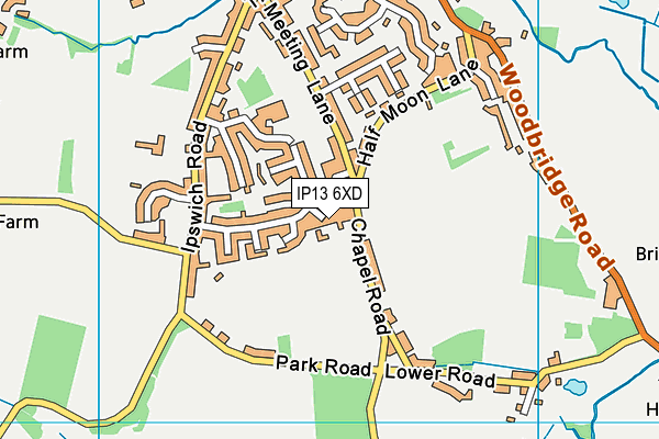 IP13 6XD map - OS VectorMap District (Ordnance Survey)