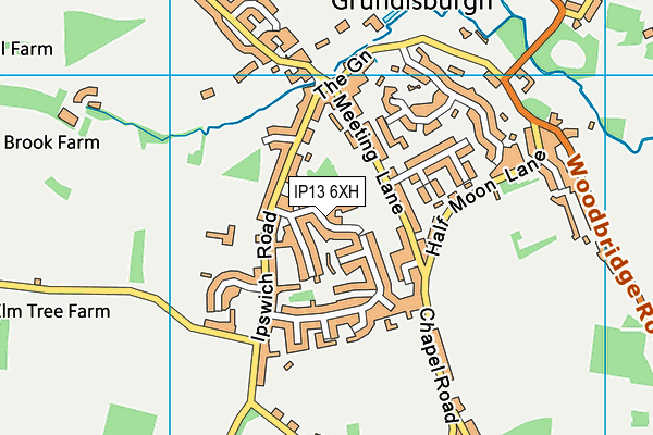 Grundisburgh Primary School map (IP13 6XH) - OS VectorMap District (Ordnance Survey)