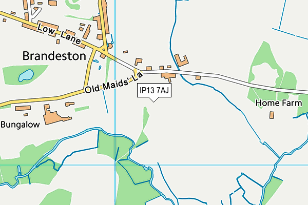 IP13 7AJ map - OS VectorMap District (Ordnance Survey)