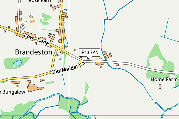 Brandeston Recreation Ground (Closed) map (IP13 7AN) - OS VectorMap District (Ordnance Survey)