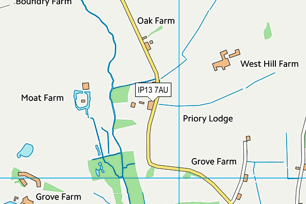 IP13 7AU map - OS VectorMap District (Ordnance Survey)