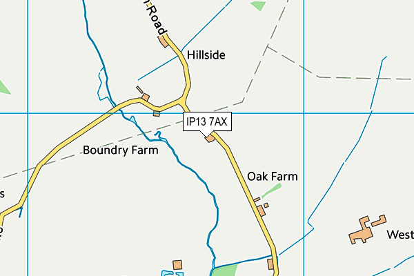 IP13 7AX map - OS VectorMap District (Ordnance Survey)