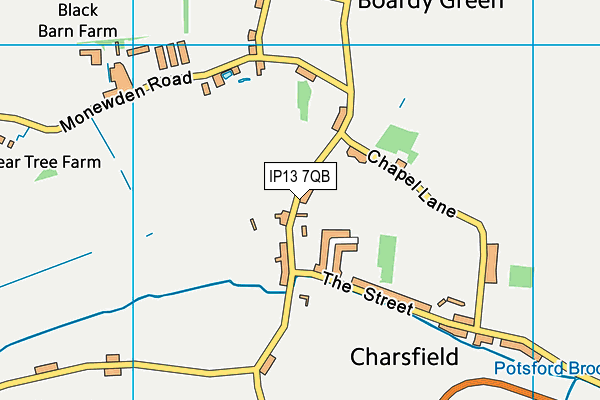 Charsfield Church of England Primary School map (IP13 7QB) - OS VectorMap District (Ordnance Survey)