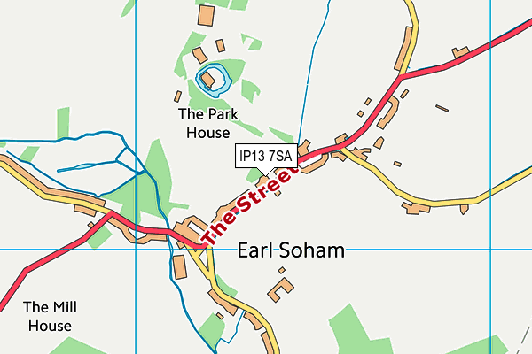 Earl Soham Community Primary School map (IP13 7SA) - OS VectorMap District (Ordnance Survey)
