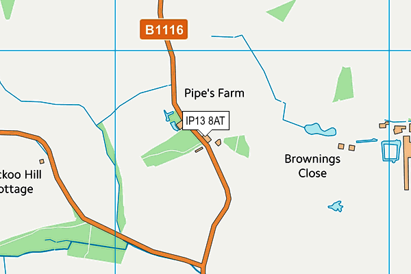 IP13 8AT map - OS VectorMap District (Ordnance Survey)