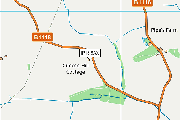 IP13 8AX map - OS VectorMap District (Ordnance Survey)