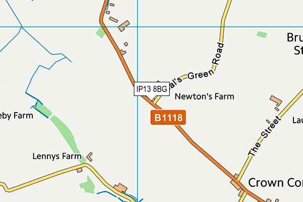 IP13 8BG map - OS VectorMap District (Ordnance Survey)