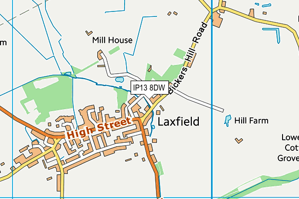 IP13 8DW map - OS VectorMap District (Ordnance Survey)