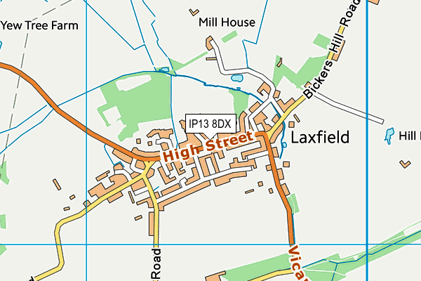 IP13 8DX map - OS VectorMap District (Ordnance Survey)