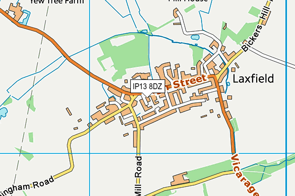 IP13 8DZ map - OS VectorMap District (Ordnance Survey)