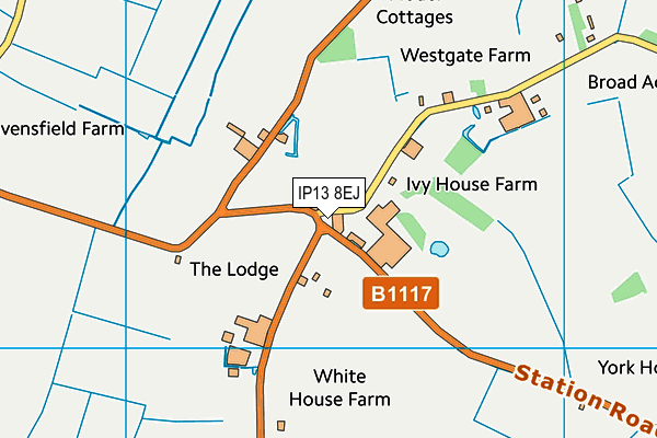 IP13 8EJ map - OS VectorMap District (Ordnance Survey)