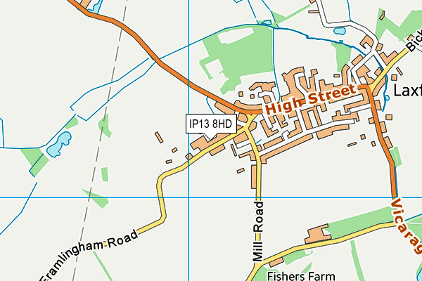 All Saints Church of England Primary School, Laxfield map (IP13 8HD) - OS VectorMap District (Ordnance Survey)