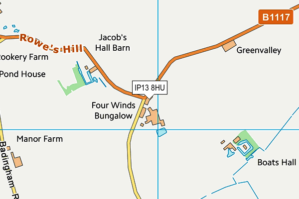 IP13 8HU map - OS VectorMap District (Ordnance Survey)