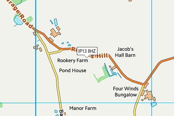 IP13 8HZ map - OS VectorMap District (Ordnance Survey)