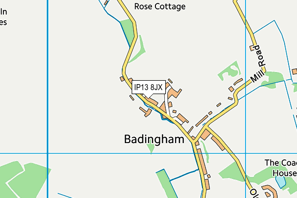 IP13 8JX map - OS VectorMap District (Ordnance Survey)