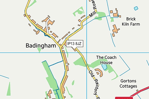 IP13 8JZ map - OS VectorMap District (Ordnance Survey)