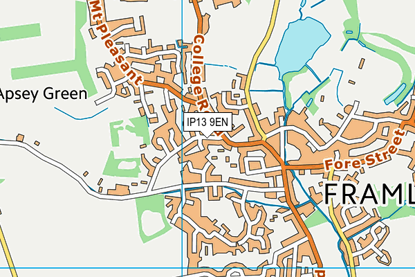 IP13 9EN map - OS VectorMap District (Ordnance Survey)