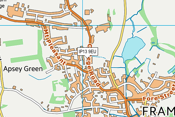 IP13 9EU map - OS VectorMap District (Ordnance Survey)