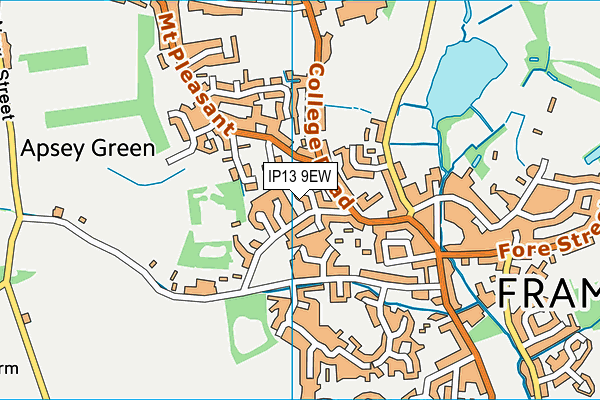 IP13 9EW map - OS VectorMap District (Ordnance Survey)