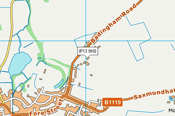 Framlingham Sports Ground map (IP13 9HS) - OS VectorMap District (Ordnance Survey)