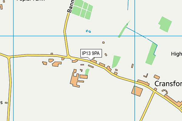 IP13 9PA map - OS VectorMap District (Ordnance Survey)