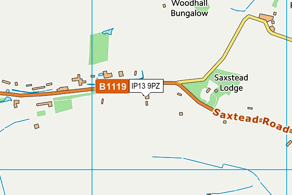 IP13 9PZ map - OS VectorMap District (Ordnance Survey)