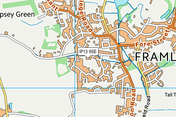 IP13 9SE map - OS VectorMap District (Ordnance Survey)