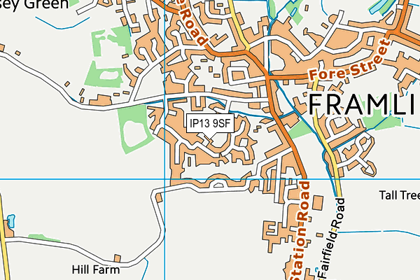 IP13 9SF map - OS VectorMap District (Ordnance Survey)