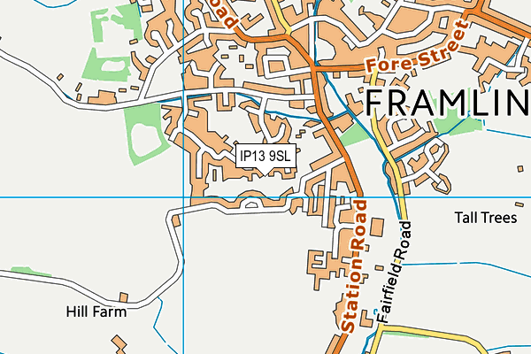 IP13 9SL map - OS VectorMap District (Ordnance Survey)