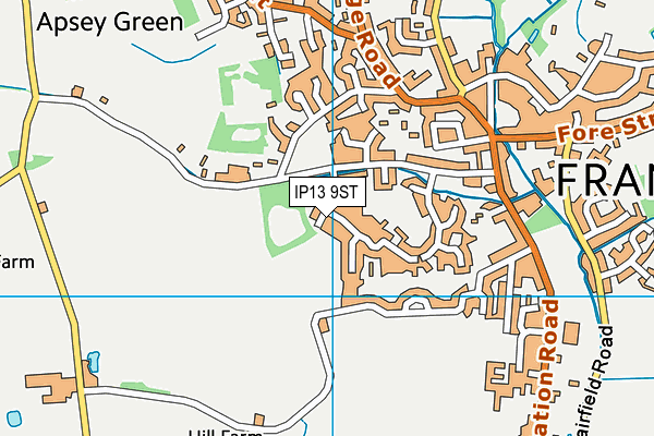 IP13 9ST map - OS VectorMap District (Ordnance Survey)