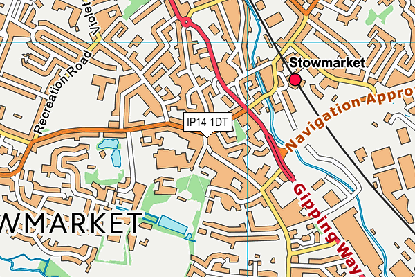 IP14 1DT map - OS VectorMap District (Ordnance Survey)