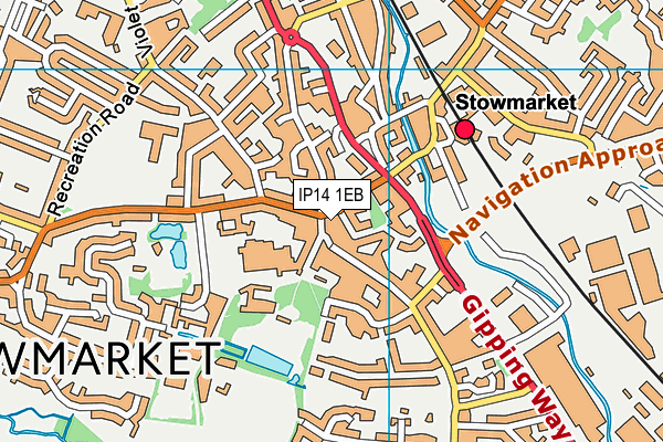 IP14 1EB map - OS VectorMap District (Ordnance Survey)