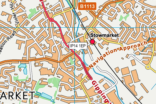 IP14 1EP map - OS VectorMap District (Ordnance Survey)