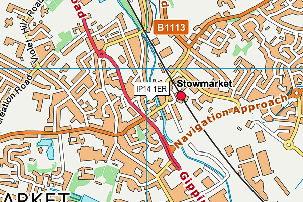 IP14 1ER map - OS VectorMap District (Ordnance Survey)