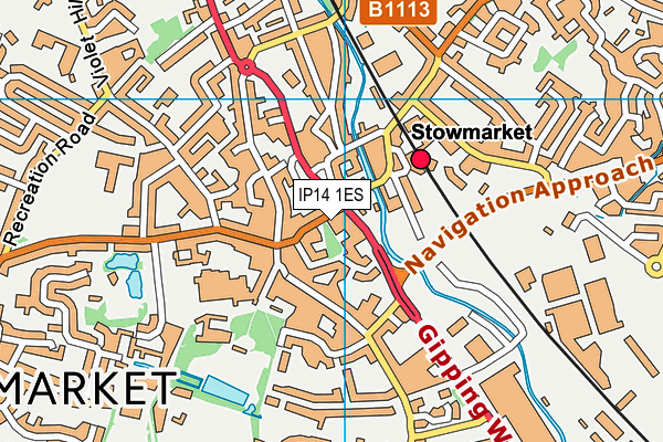 IP14 1ES map - OS VectorMap District (Ordnance Survey)