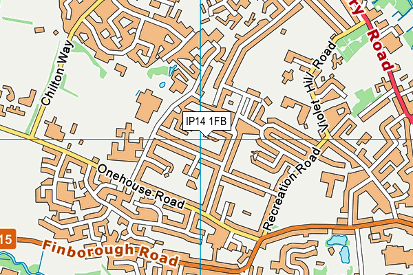 IP14 1FB map - OS VectorMap District (Ordnance Survey)