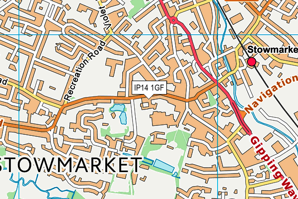 IP14 1GF map - OS VectorMap District (Ordnance Survey)