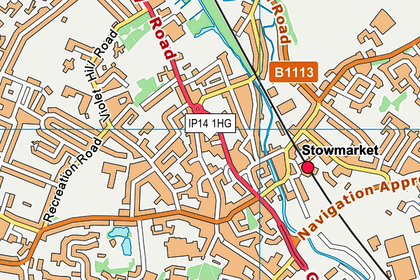 IP14 1HG map - OS VectorMap District (Ordnance Survey)