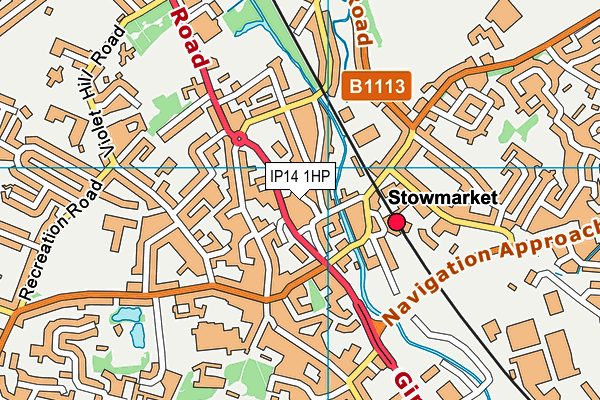 Bodywize map (IP14 1HP) - OS VectorMap District (Ordnance Survey)