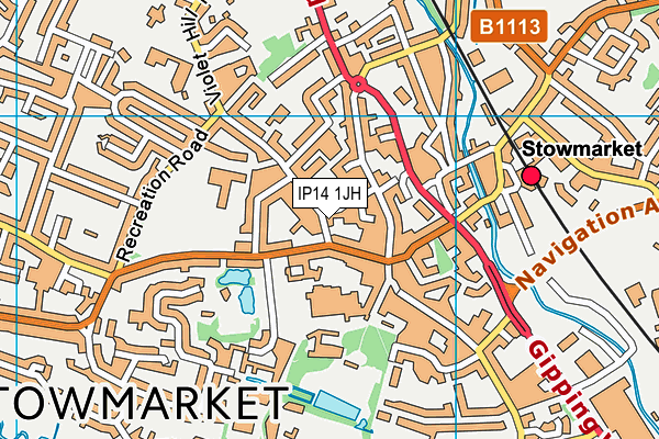 IP14 1JH map - OS VectorMap District (Ordnance Survey)