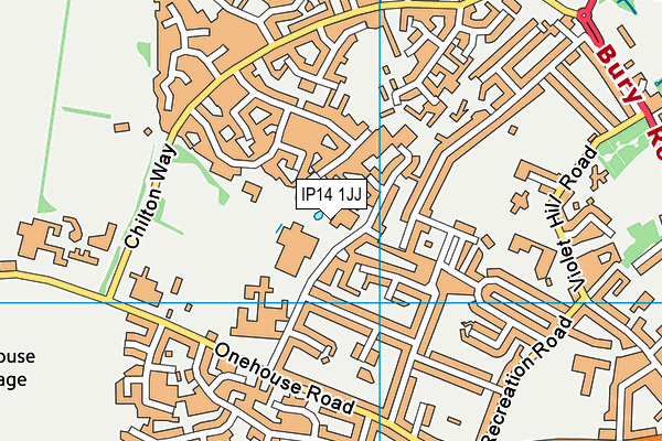 IP14 1JJ map - OS VectorMap District (Ordnance Survey)